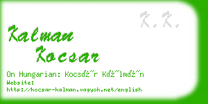 kalman kocsar business card